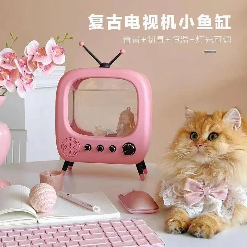 ТВ аквариум цветная кислородная постоянная температура нагрева встроенный мини