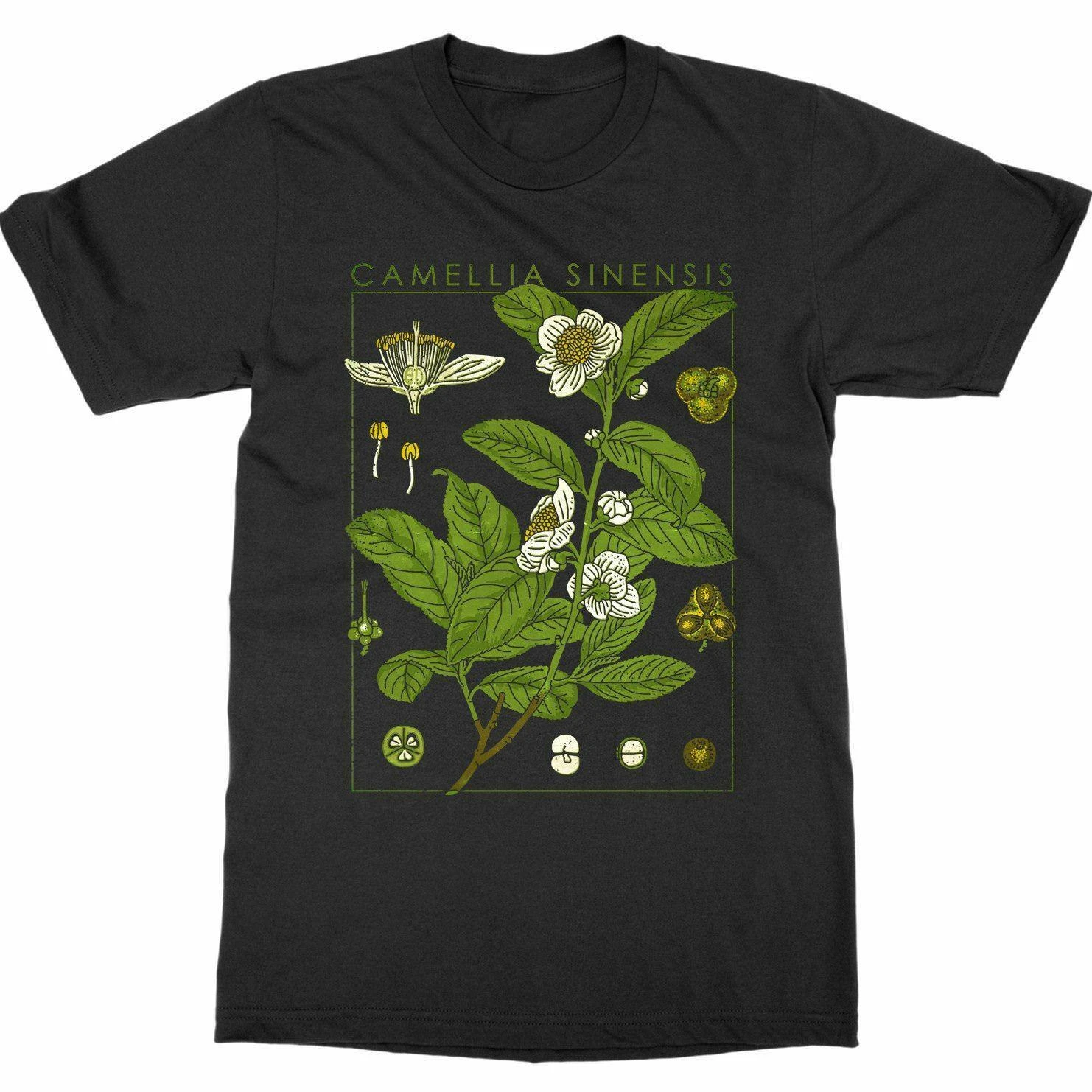 

Fruit Flower Grow Tea Plant T-Shirt Botanical Garden Print Art Summer Cotton Short Sleeve O-Neck Men's T Shirt New S-3XL