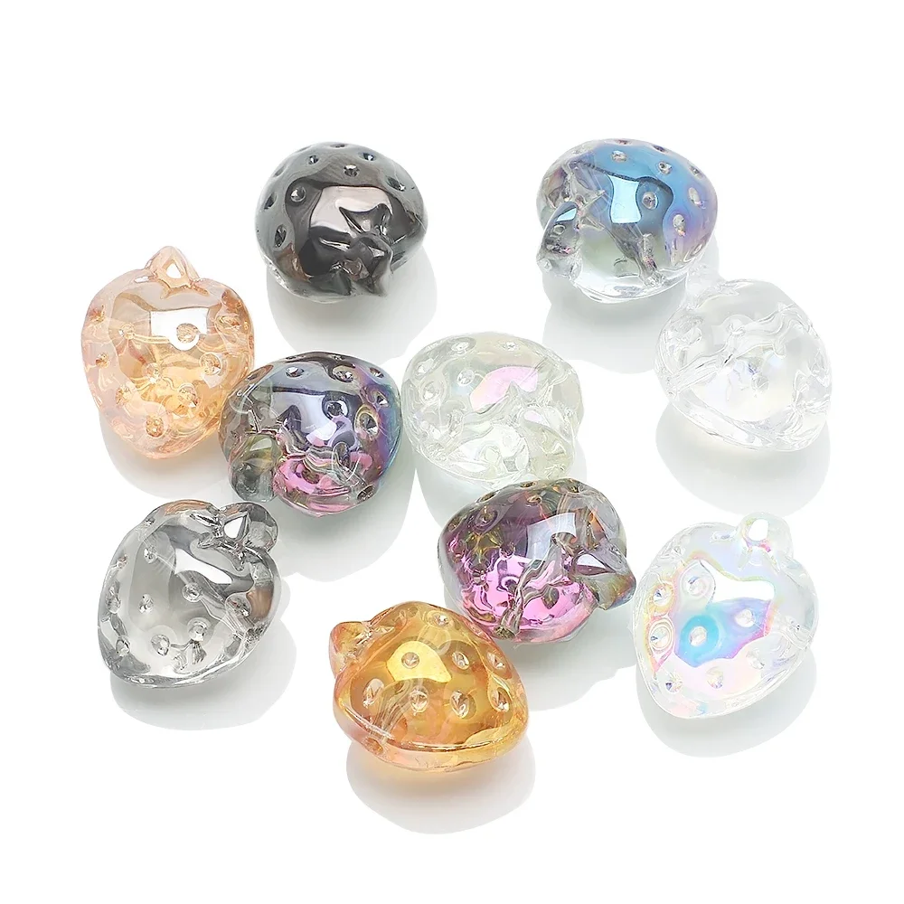 10 шт. 13x16 мм хрустальное стекло подвески клубника бусины ремесла для