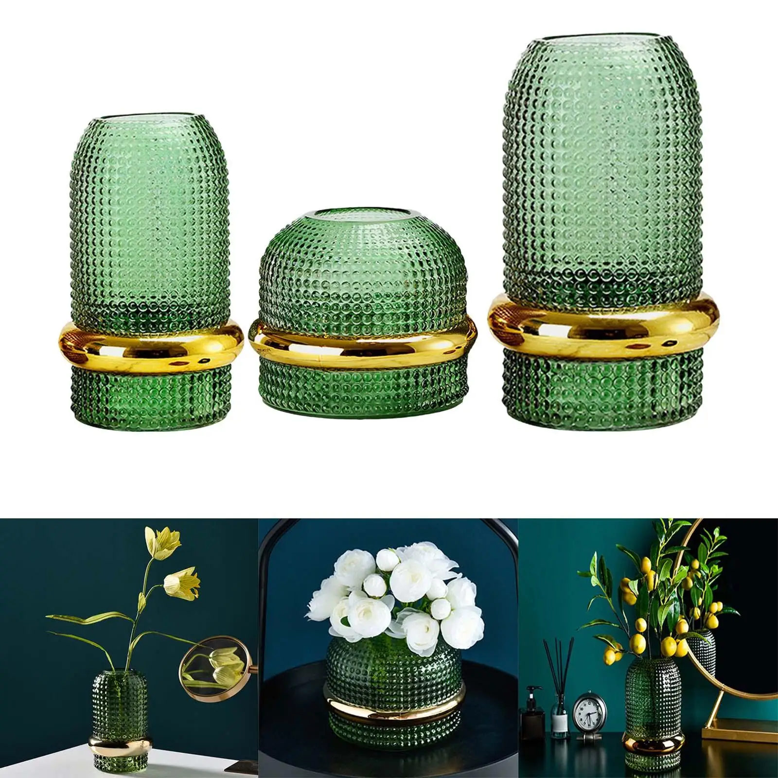 Прозрачная стеклянная ваза для растений с искусственными цветами современная