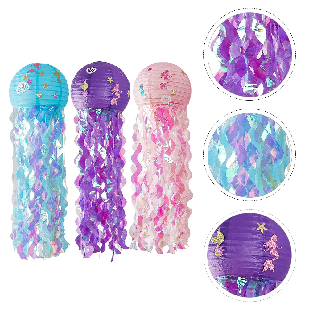 

3 Pcs Hanging Jellyfish Lanterns Hanging Lanterns Party Decorative Lanterns