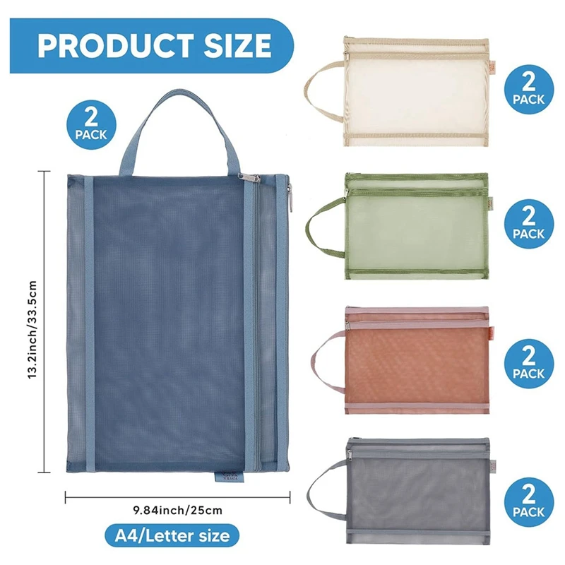 Сетчатые сумки на молнии нейлоновые сетчатые с двойными стенками для настольных