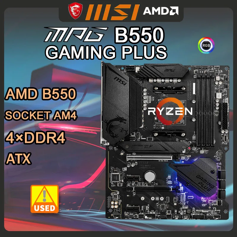 

B550 Motherboard AMD For Ryzen 3000/5000 cpu MSI MPG B550 GAMING PLUS Motherboard AM4 AMD B550 PCI-E 4.0 USB3.2 M.2 ATX
