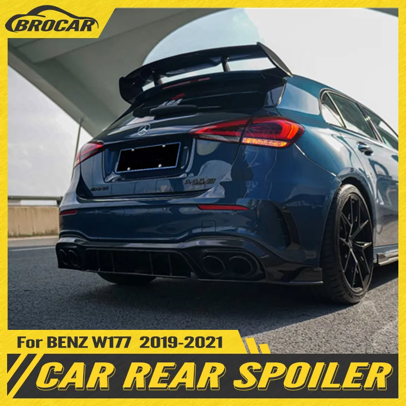

Задний спойлер багажника для Mercedes Benz W177 хэтчбек, класс A, A180, A200, A250, A260 и A45, AMG 2019-2021, черный Задний спойлер из АБС-пластика