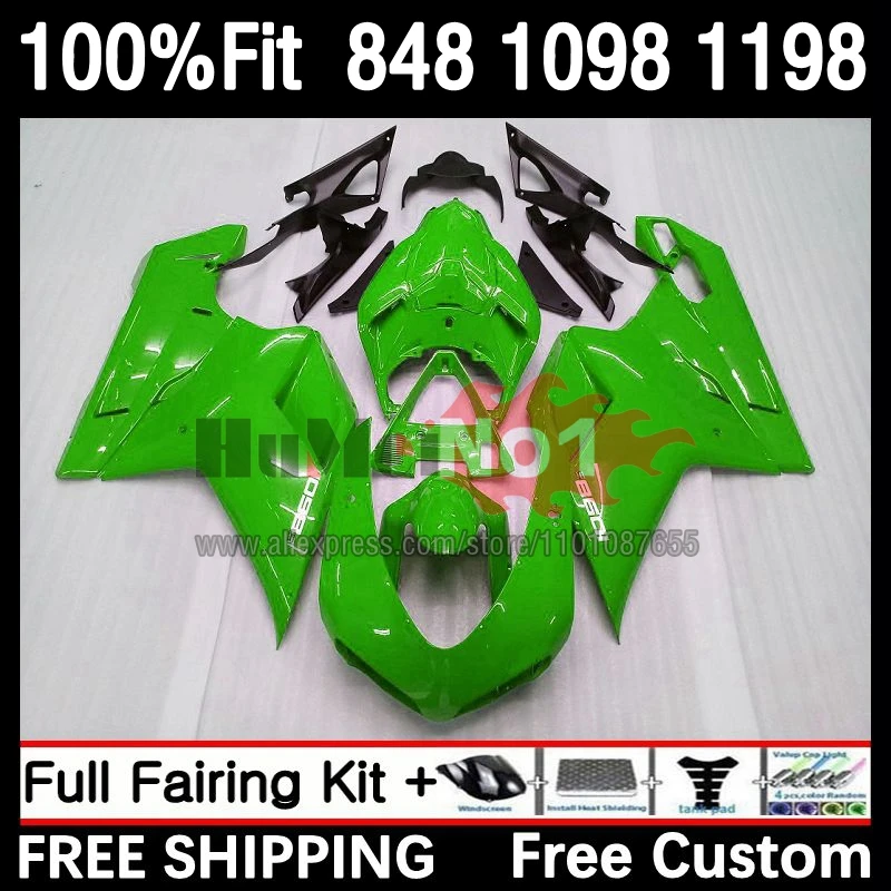 

Injection For DUCATI 848 1098 1198 S R 07 08 09 10 11 12 48No.41 848S 1098S 2007 2008 2009 2010 2011 2012 Fairings Glossy green