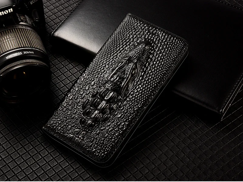 Кожаный чехол с крокодиловой текстурой для XiaoMi Redmi Note 5 6 7 8 8T 9 9s 9T Pro Max откидные