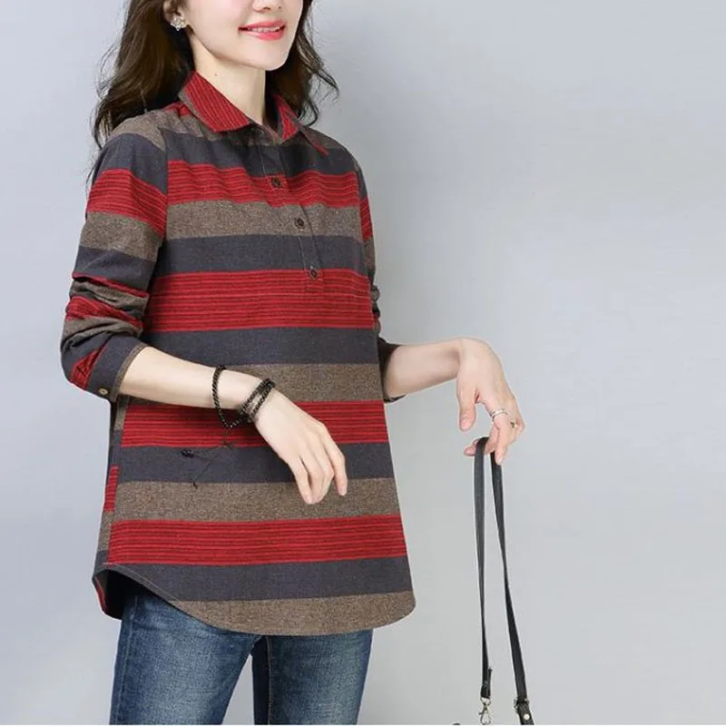 Новинка 2023 весенне-осенняя модная нестандартная рубашка в полоску с пуговицами