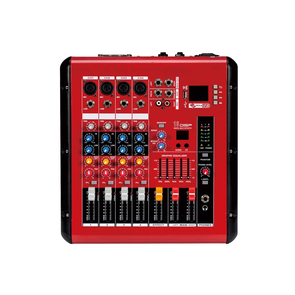 

4 Channel professional sound DJ audio power mixer usb interface controller home music karaoke amplifier mixer