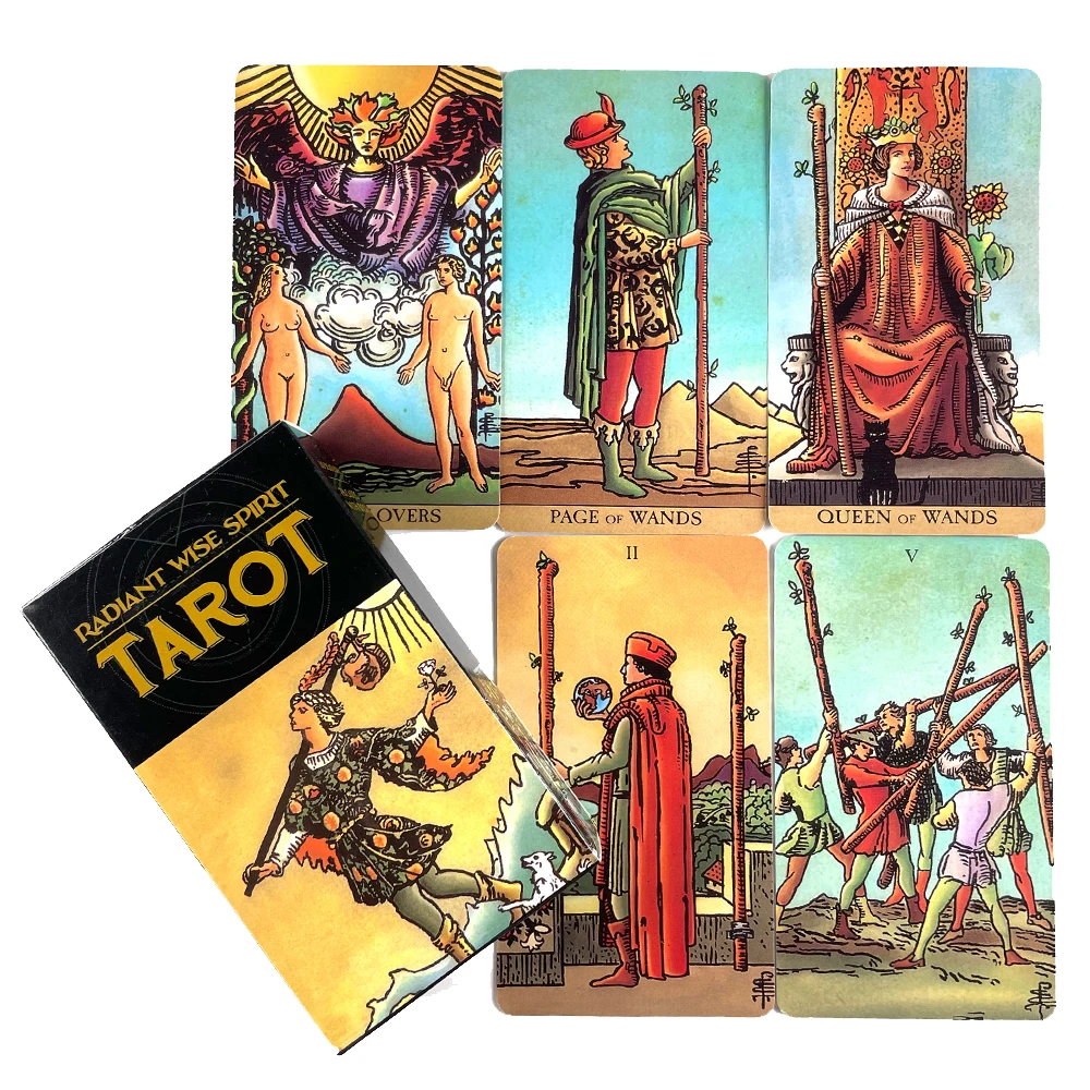 

Kawaii New 2021 High Quality Special Style Radiant Wise Spirit Tarot Board Games Oracle Tarot Cards with PDF Guide Book