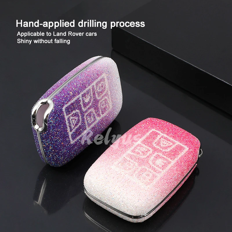 

Diamond Crystal Car Key Case Cover for Land Rover Range Rover Sport Evoque Freelander for Jaguar XF XJ XE XJL XF Shining Key Bag