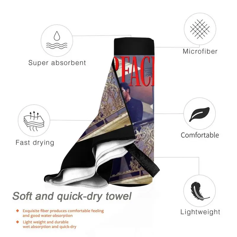 Короткое быстросохнущее полотенце Scarface Tony Монтана для балконных перил большой