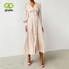 Женское винтажное платье GOPLUS, однотонное платье с принтом, вечерние платья в стиле бохо, длинное роскошное женское платье 2022