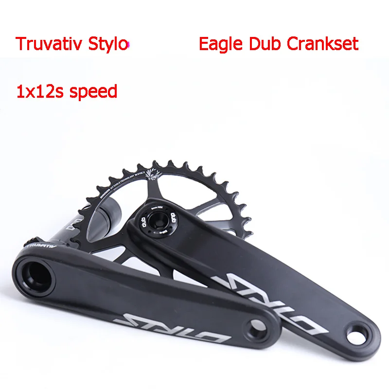 NEW ORIGINAL SRAM Truvativ Stylo Eagle Dub Crankset 1X12 12V MTB Bicycle Bike 34T 175mm Steel Chainring Chain Wheel Black | Спорт и