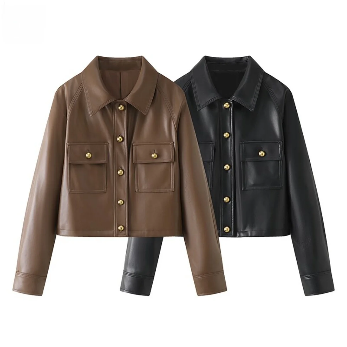 Etam Aige Es текстура пальто из искусственной кожи весна 2024 новая женская