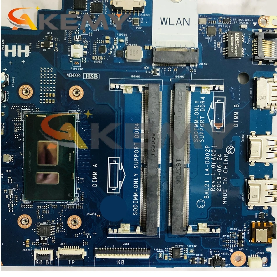 LA-D802P материнская плата для ноутбука Dell Inspiron 15 5767 5567 с 3865U 4415U i3 i5 i7 7-го поколения