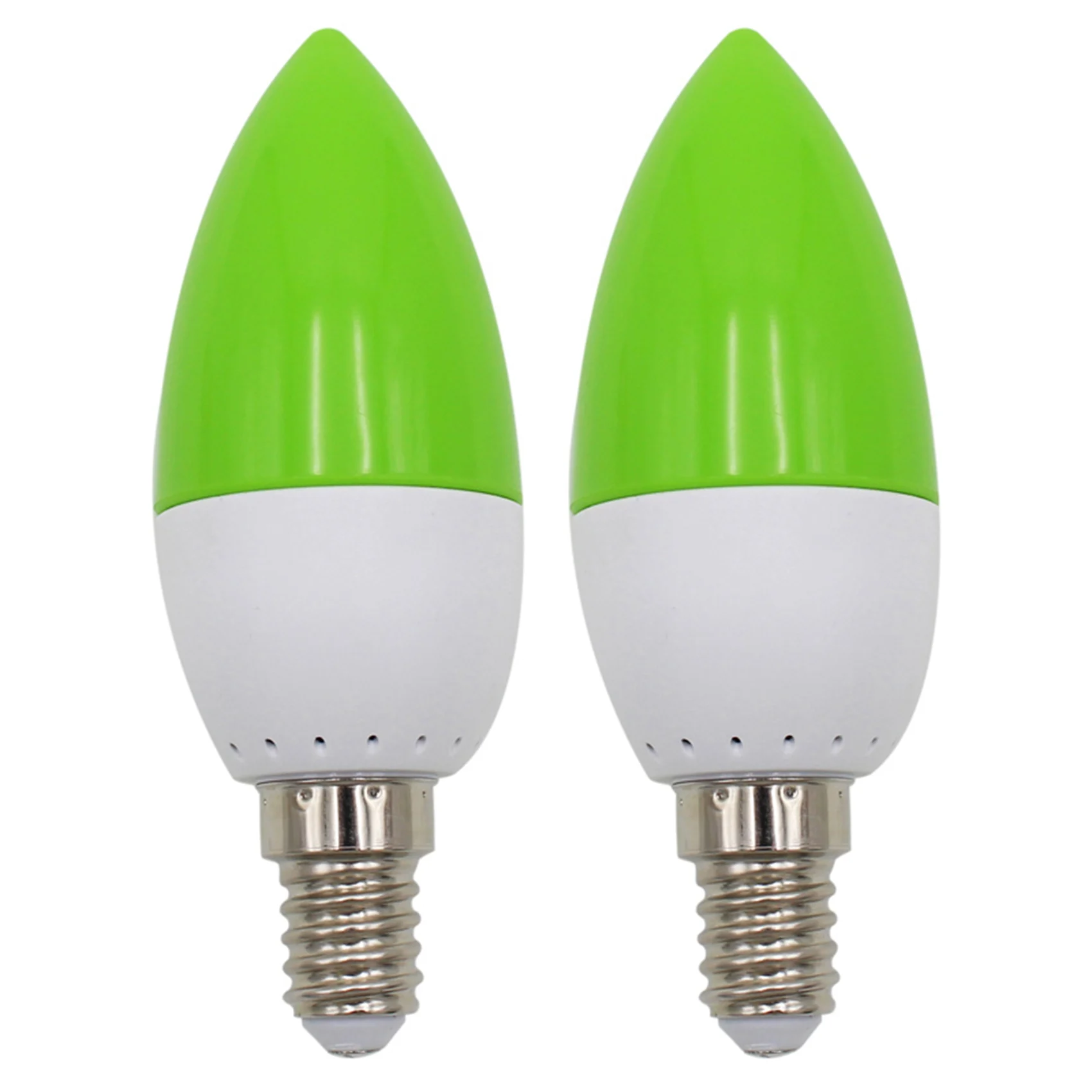 

2X E14 LED Color Candle Tip Bulb Color Candle Light Green