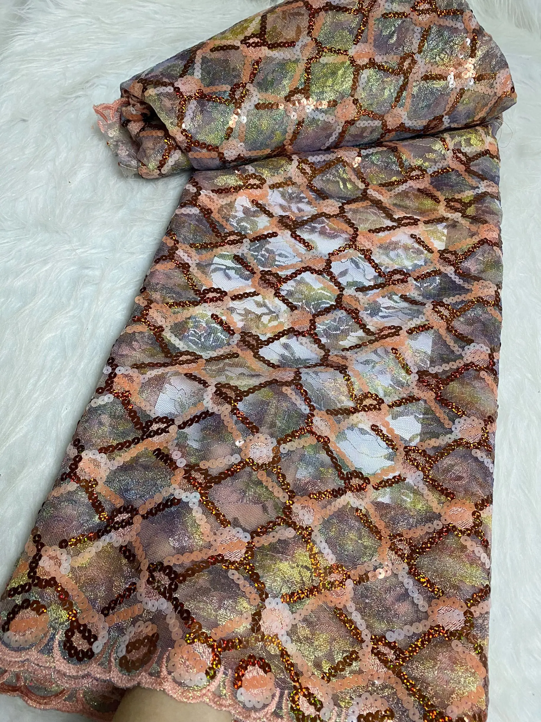 Модная последовательность кружевной ткани 2024 высокое качество африканская