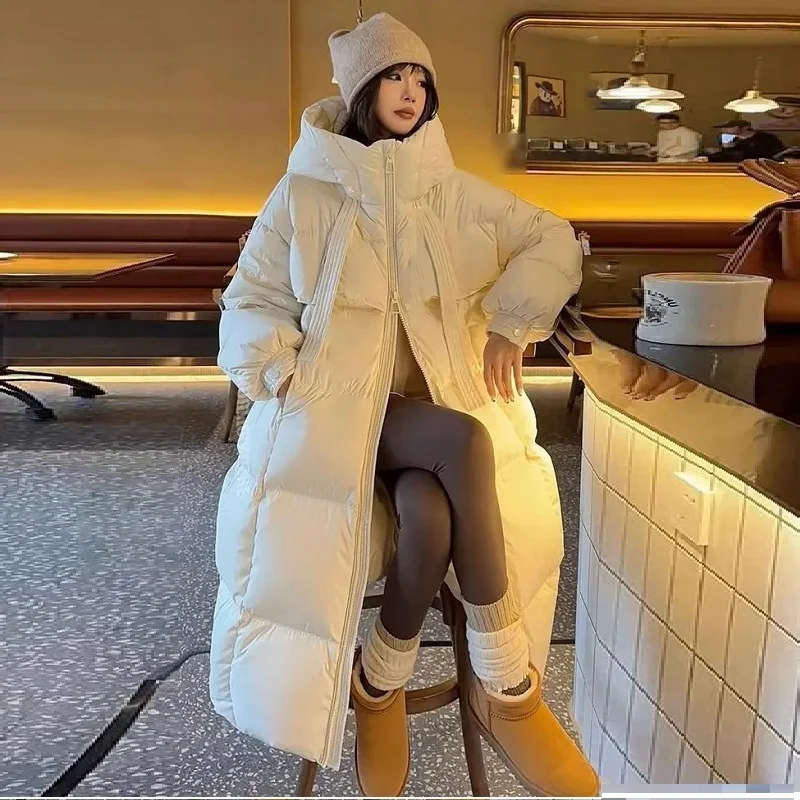Парка темпераментная ленточная утепленная пуховая куртка в Корейском стиле