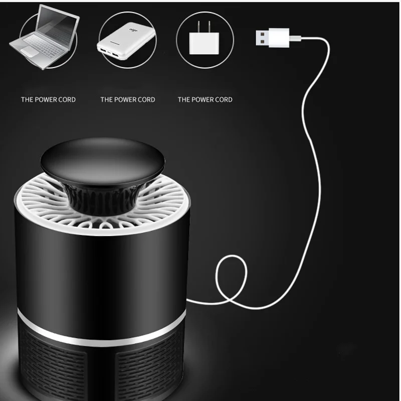 Светодиодная электрическая ловушка для комаров тихая насекомых с USB и защитой от