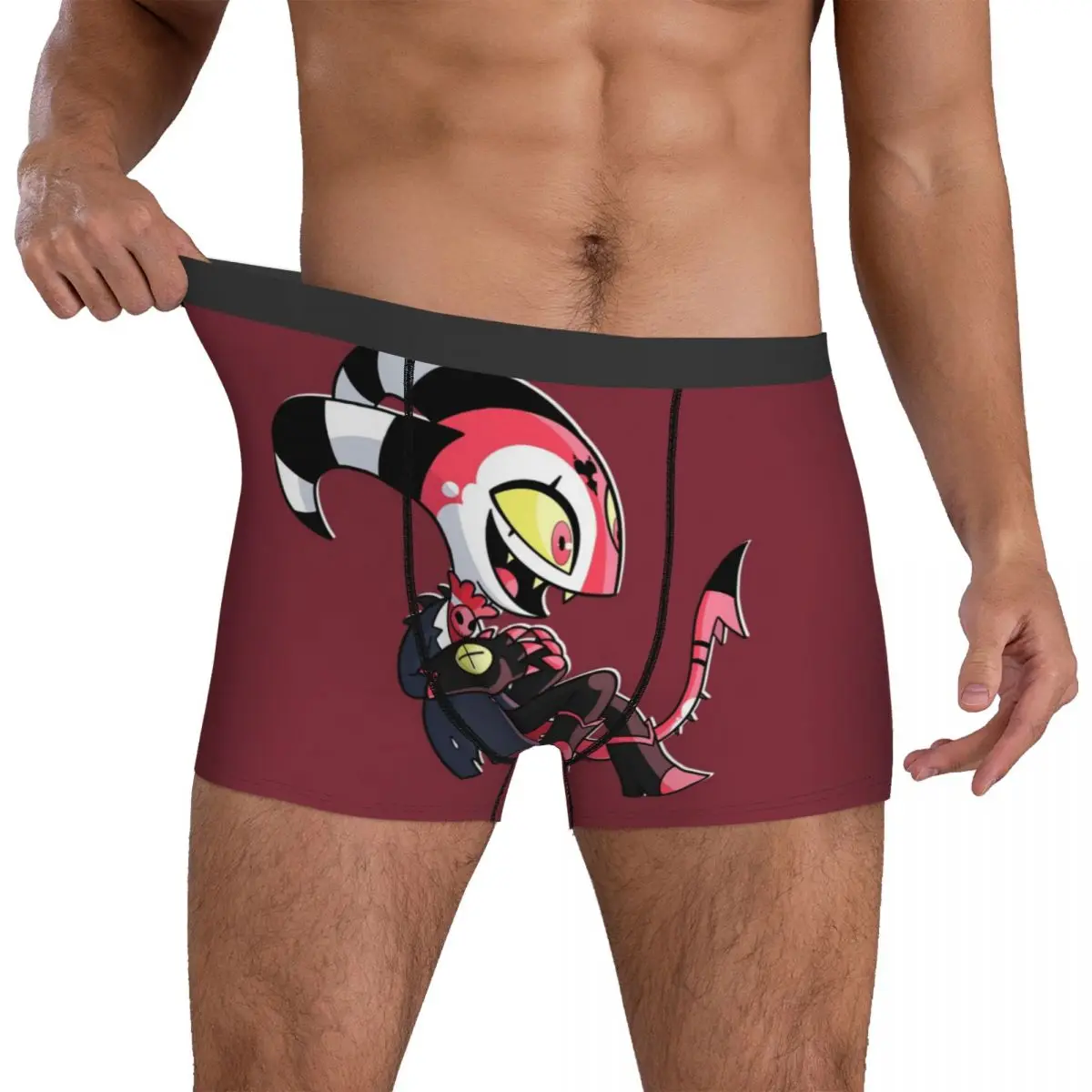 Chibi Blitzo Helluva Boss Underwear cartoon loona fanart hotel wolf moon Male Underpants Custom Comfortable Boxer Shorts Trenky