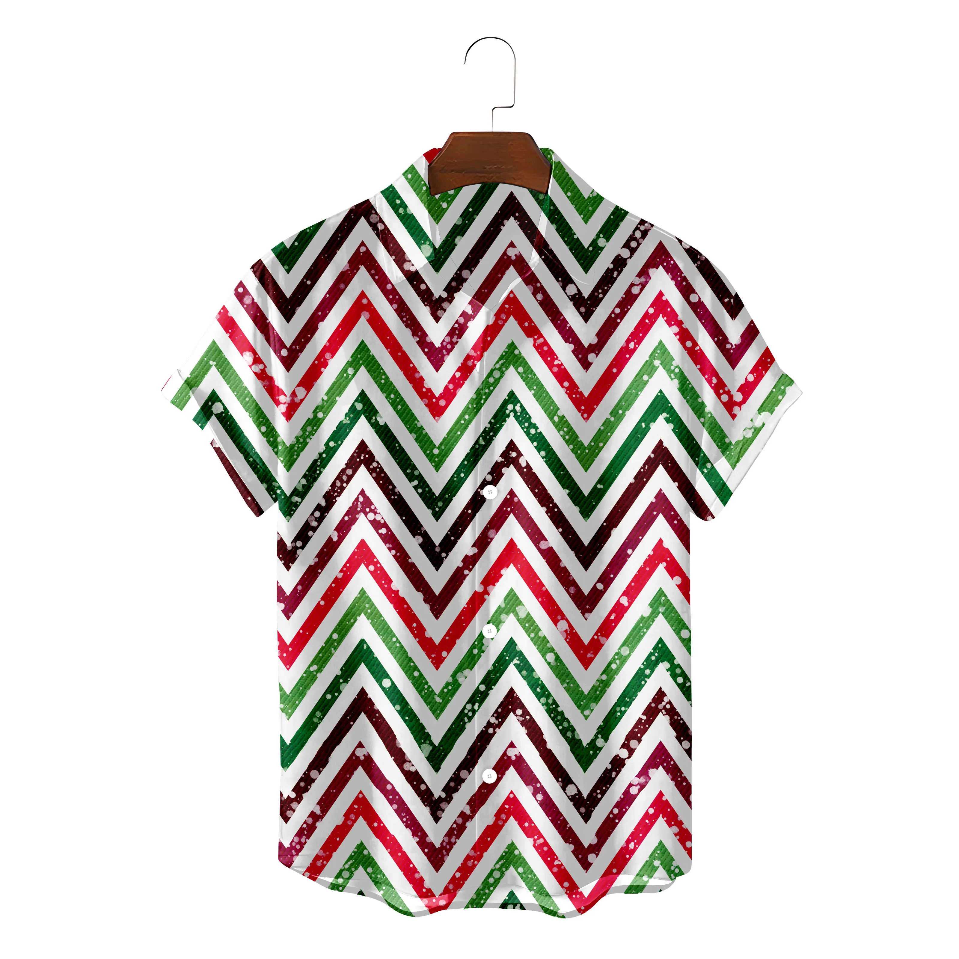 

2022 Concise Stripe 3d Print Hawaiian Shirt Loose Summer Short Sleeve Men's Casual Fashion Top 5xl Summer Short Sleeve