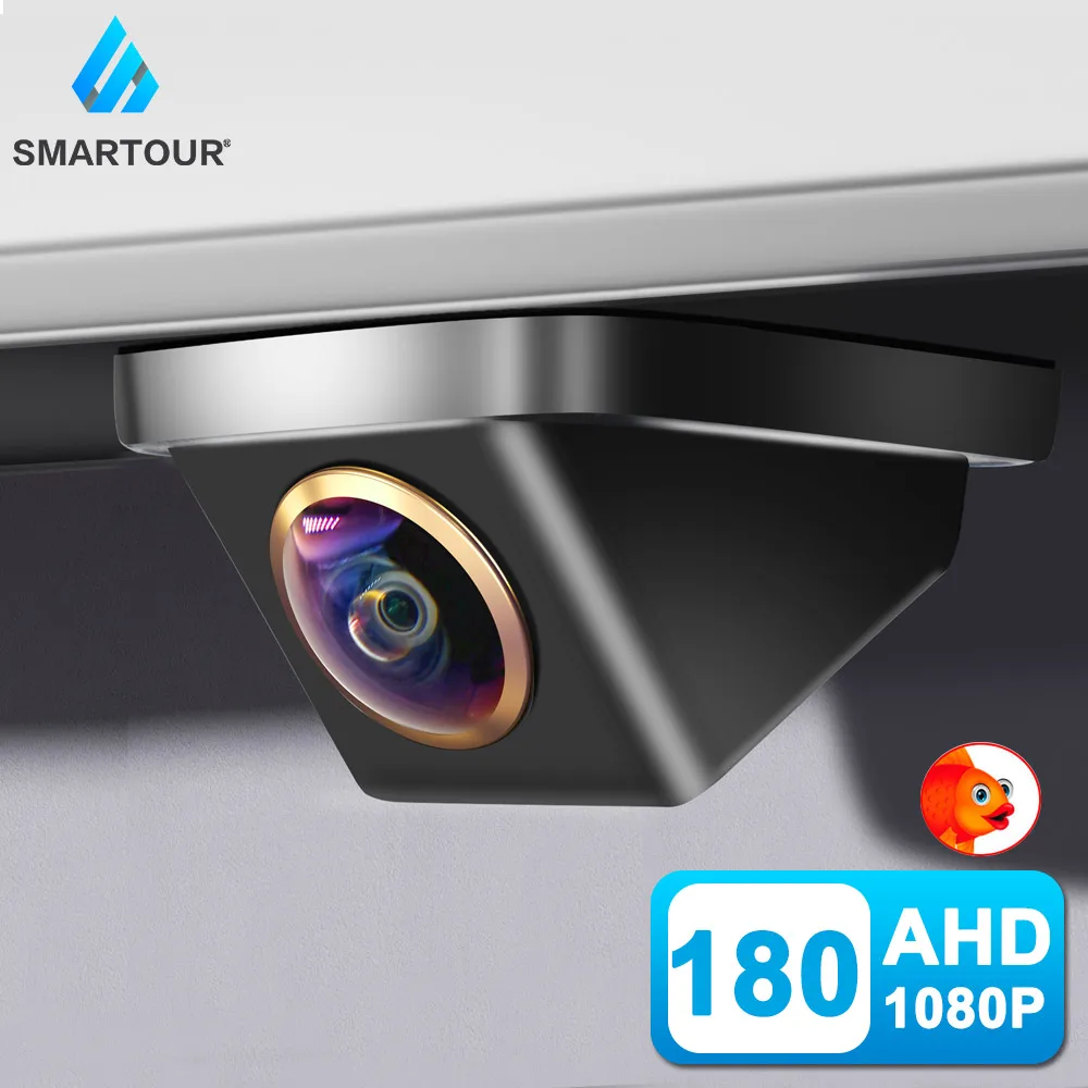 

Smartour CVBS/AHD 1080P Night Vision 180 Degree Fisheye Lens Car Reverse Backup Rear View Wide Angle Vehicle Camera Android DVD