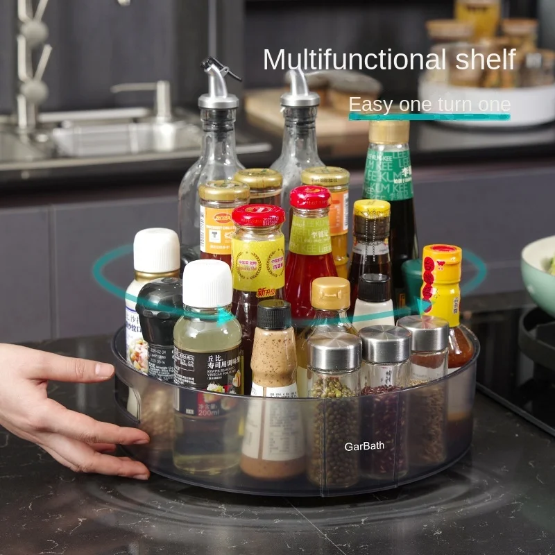 

Kitchen Rotating Seasoning Organization Table Top Turntable Toilet Cosmetics Rack Fruit Organizer Storage Plate