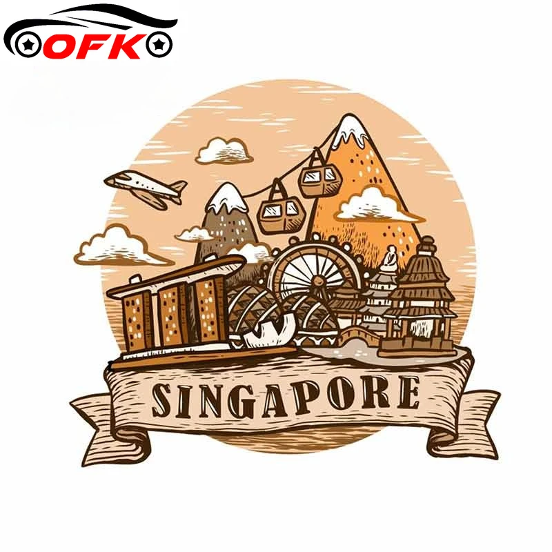 

For SINGAPORE Motorcycle Car Bumper Window Stickers DIY Occlusion Scratch Anime Decals Custom Printing13cm X 11.9cm
