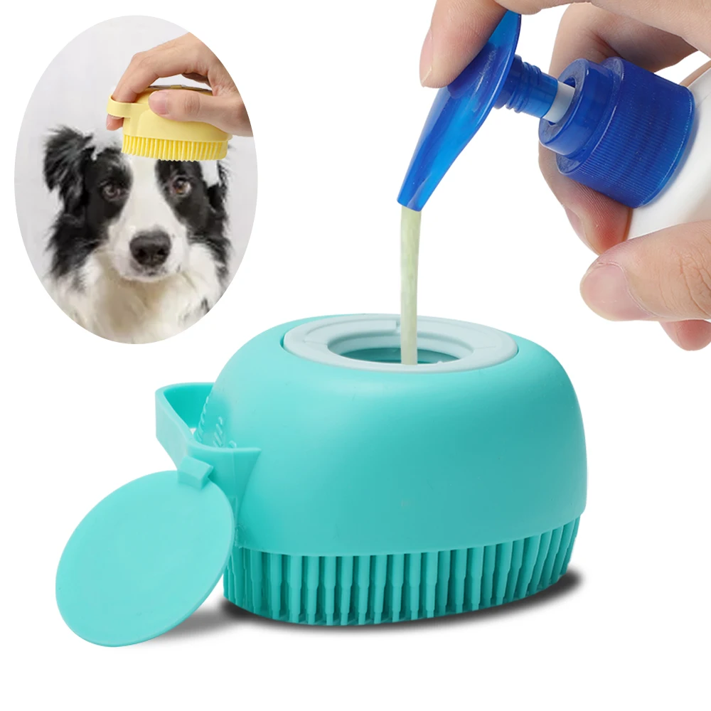 

Pet Cleaning Massage Comb Accessories Dog Shampoo Massage Brush Bathroom Puppy Cat Grooming Shower Brush Silicone Soft Brush