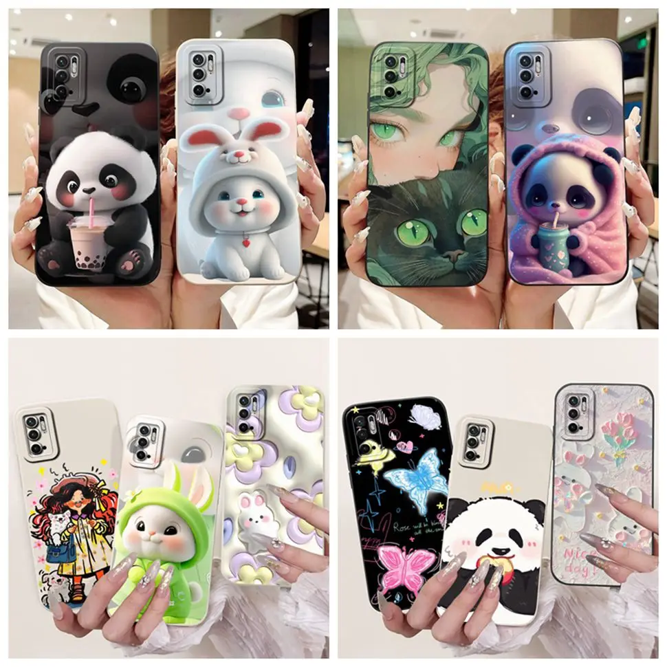 Для Xiaomi Redmi Note 10 5G чехол с милой мультяшной пандой мягкие силиконовые чехлы для