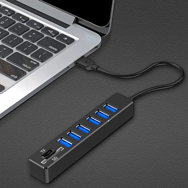 Многопортовый адаптер USB2.0 8-портовый USB-разветвитель устройство чтения карт