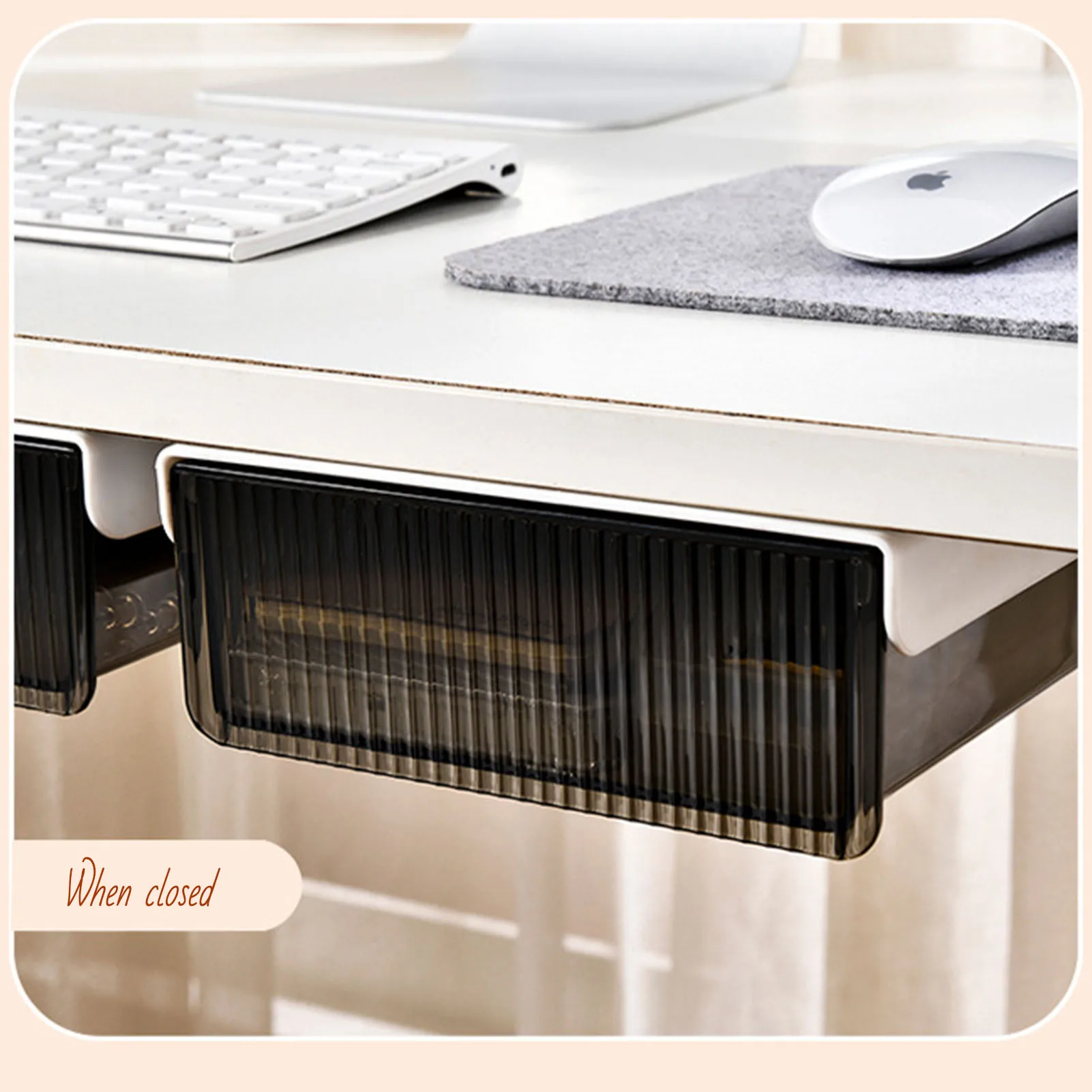

Under Desk Storage Drawers Hiddens Mounted Desk Drawer Attachable Slide-out Drawer Self-Adhesive Under Desk Drawer