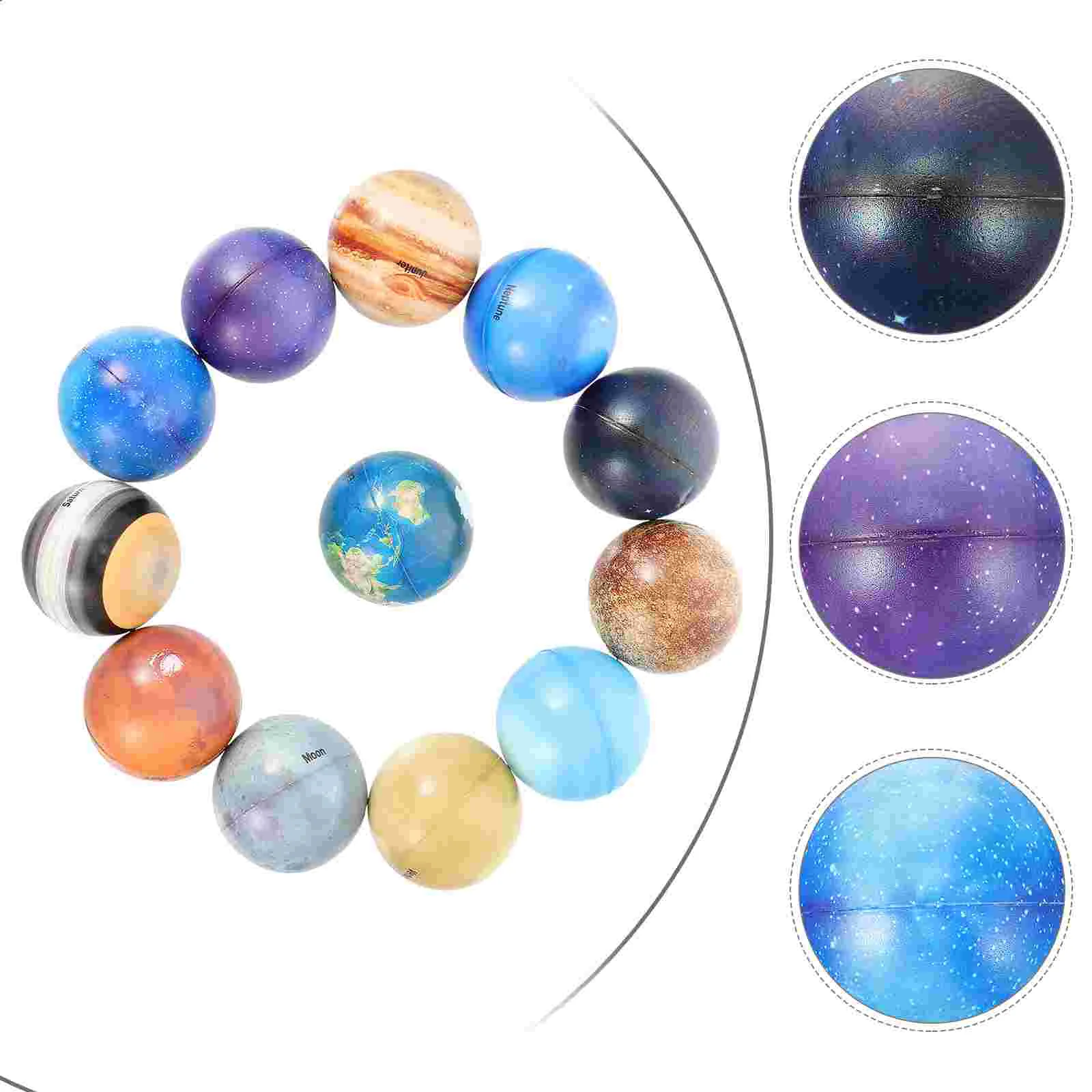 

12 Pcs Planetary Ball Foam Stress Balls Kid Jumping Toy Bomb Children Anti-stress Planets Bouncy Pu Plaything Relief