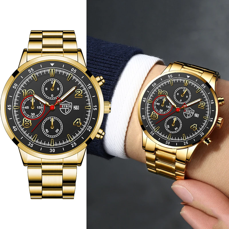 

Popular Exquisite Three Eye Glow Pointer Calendar Dial Men's Quartz Steel Band Watch Suitable for Men's Holiday Gifts