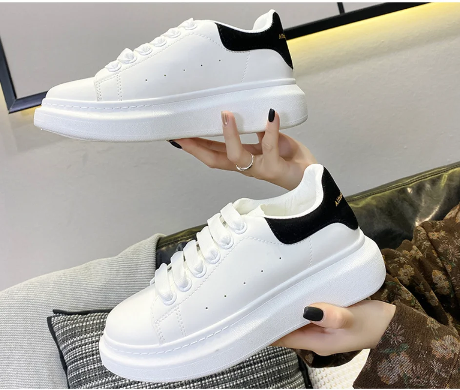 

New Women Causal Shoes Pring Brand Spring Designer Wedges White Sneakers Platform Tenis Feminino Trainers Female Walking