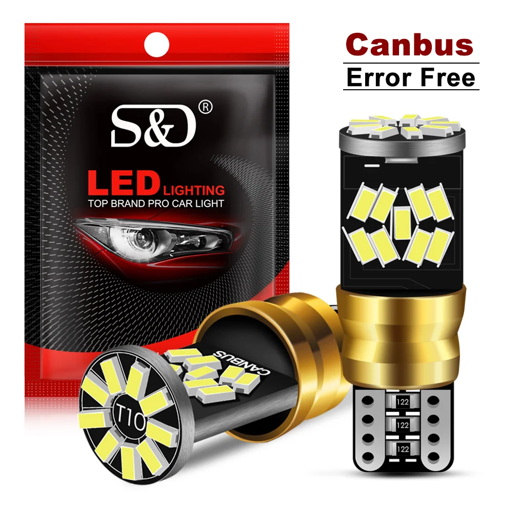 2 шт. W5W светодиодный T10 Canbus лампы 27SMD автомобиля интерьер чтение стояночный фонарь