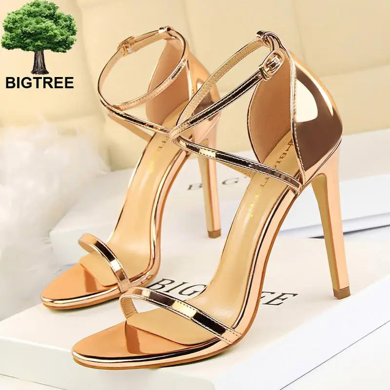 Туфли-лодочки BIGTREE женские высокий каблук 11 см ремешок с пряжкой пикантная обувь