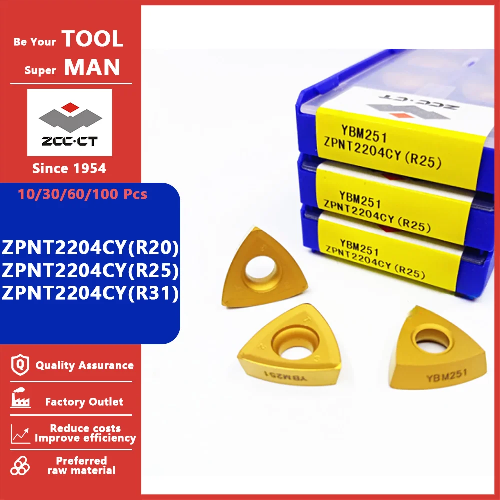 ZCCCT 10/30/60/100Pcs ZPNT2204CY(R20) ZPNT2204CY(R25) ZPNT2204CY(R31) ZPNT 2204CY R20 R25 R31 Carbide Inserts For Steel