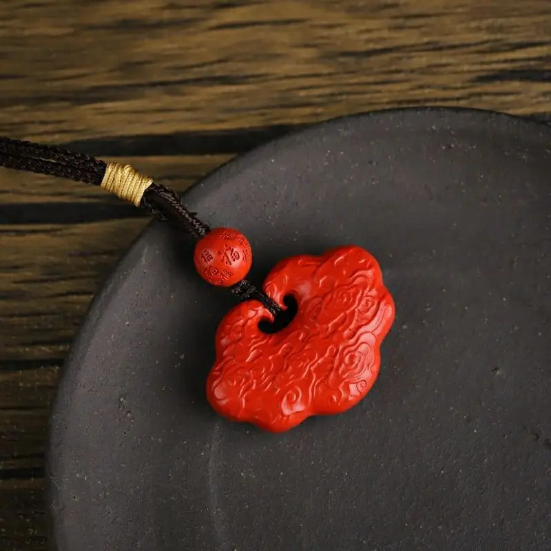 Киноварь Благоприятный Кулон С Облачным Замком Доброе Желание Высокое