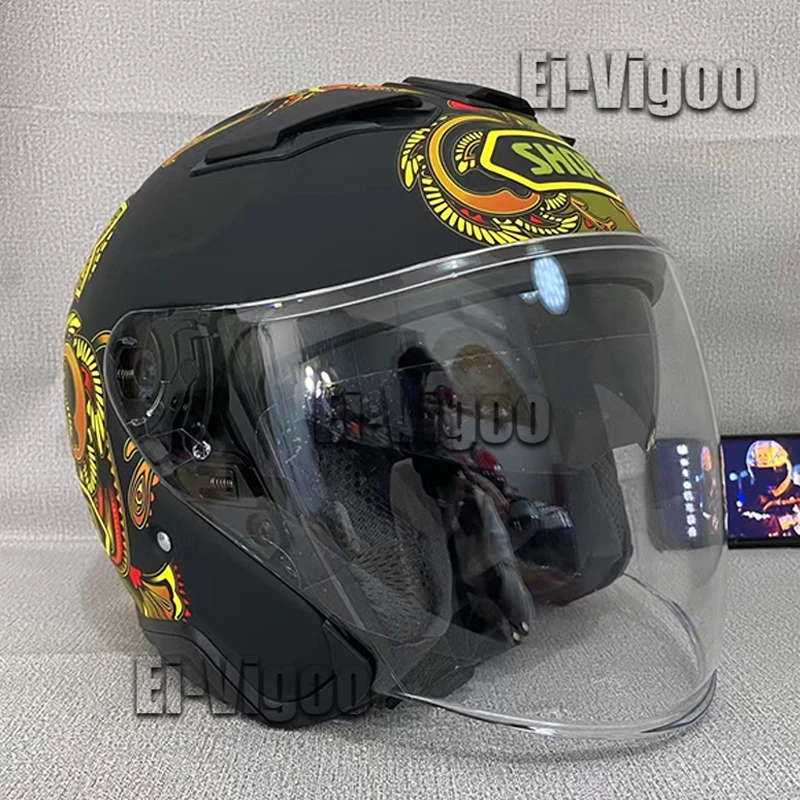 Open Face J-Cruise II CURIOUS BLACK ORANGE TC-10 Motorcycle Helmet Riding Motocross Racing Motorbike |