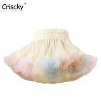 criscky baby girls tutu skirt for kids children puffy tulle colorful mesh skirts for girl newborn party princess girl clothes