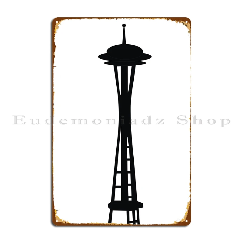 

Металлический плакат с изображением башни Сиэтла, настенный плакат, Настенный декор, изготовление на заказ, жестяной плакат
