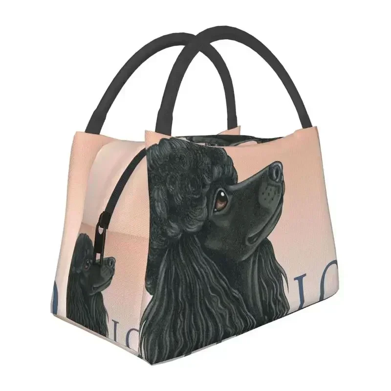 Poodle Black Love Insulated Lunch Tote Bag for Women Pudel Caniche Portable Thermal Cooler Food Box Work Travel