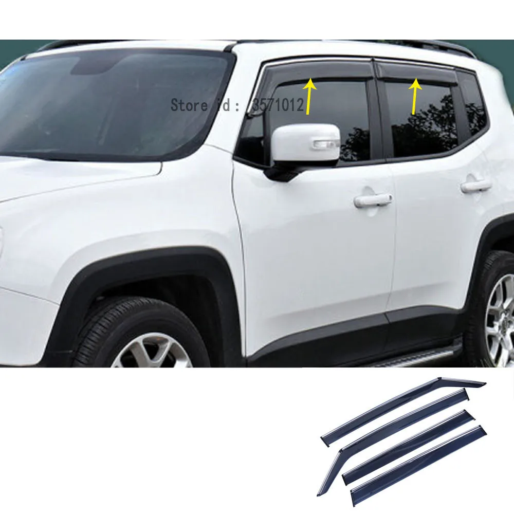 

Пластиковый козырек от дождя и солнца для Jeep Renegade 2016 2017 2018 2019 2020 2021