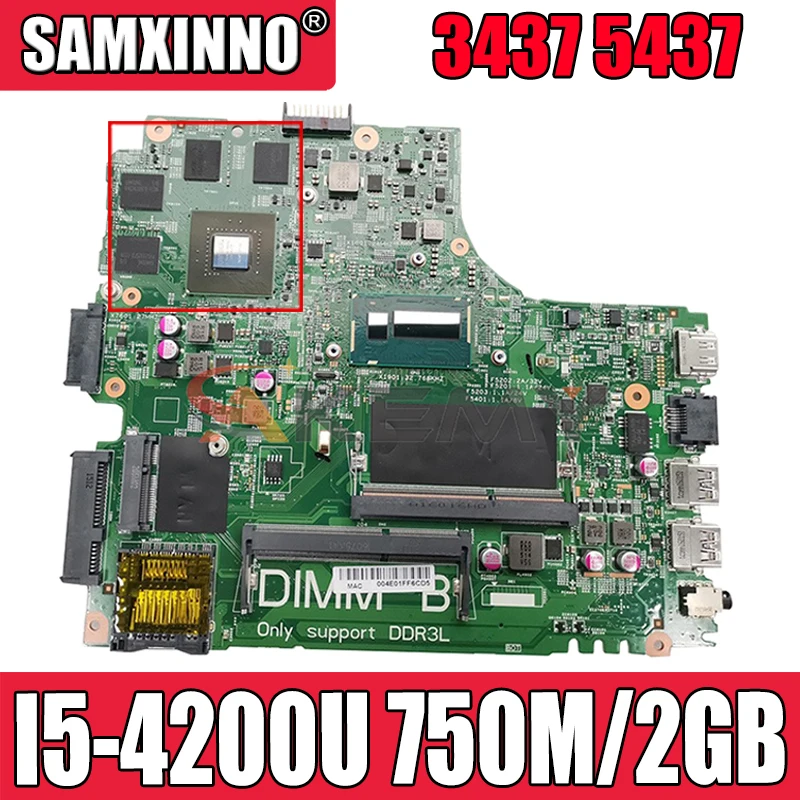 

Абсолютно новый телефон 750 Мб/2 ГБ для Dell Inspiron 3437 5437 Материнская плата ноутбука 12307-2 PWB:VKJ89 I5-4200U CN2DV материнская плата 100% тест