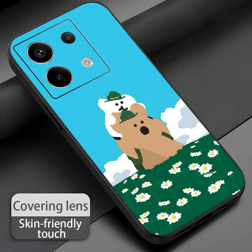 Фото Милый чехол для телефона D-Dinotaeng для Redmi Note 14 13 12 11 Pro Plus S 5G 14C A3, мягкий черный чехол для телефона №2