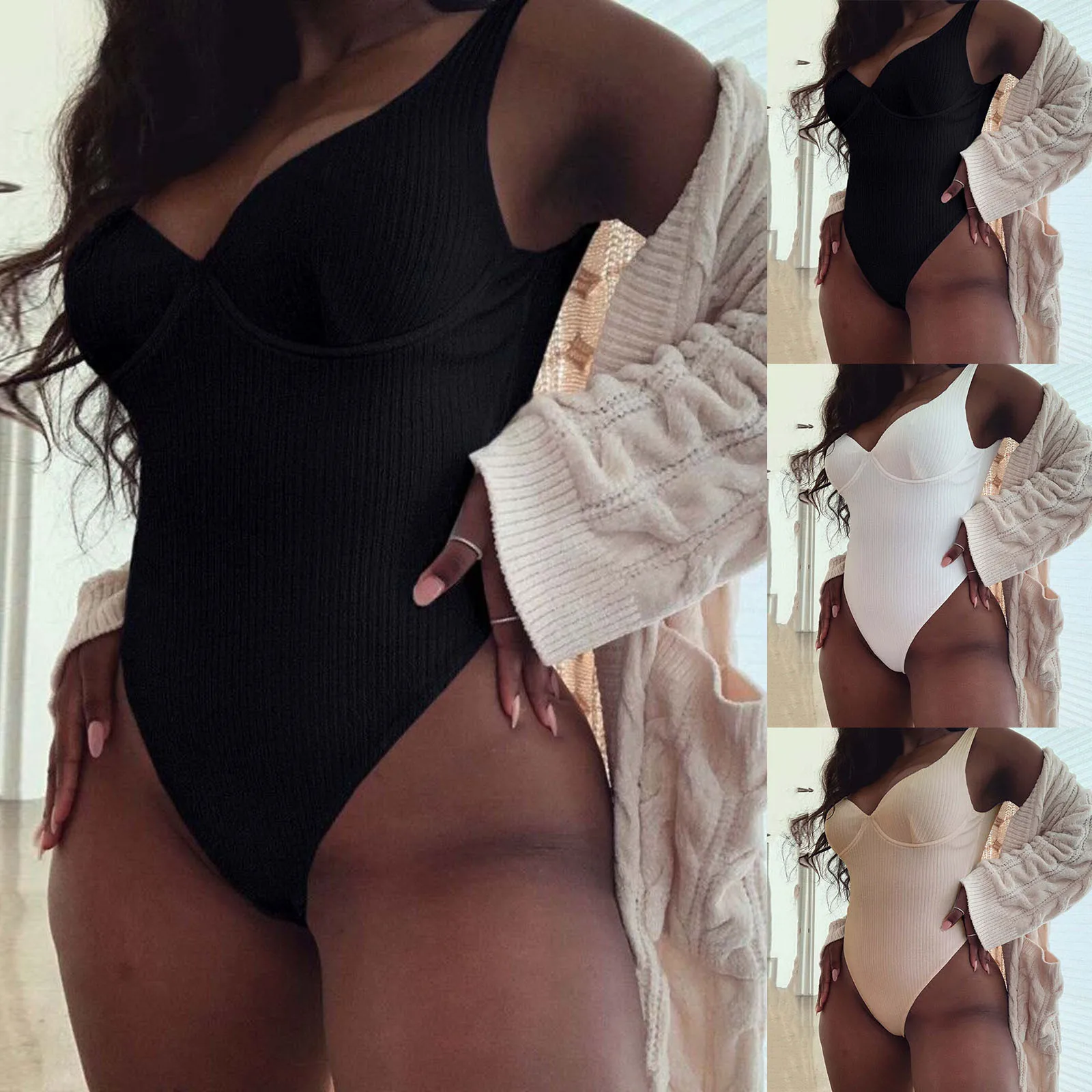 

Женские Купальники с узлом, купальник с рюшами, купальный костюм с лямкой на шее