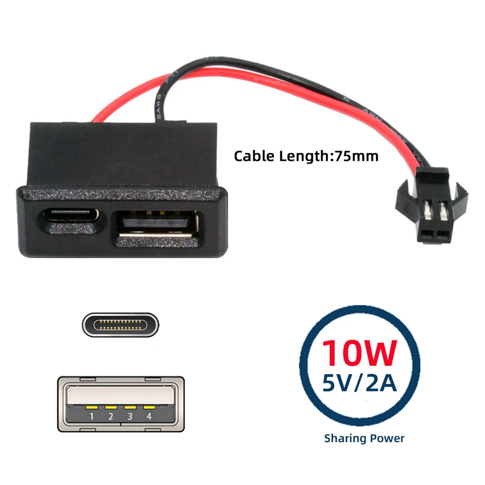 ChenYang 2-портовый разъем с шагом 2 54 мм контакта на USB 2.0/USB C гнездо постоянного тока 5