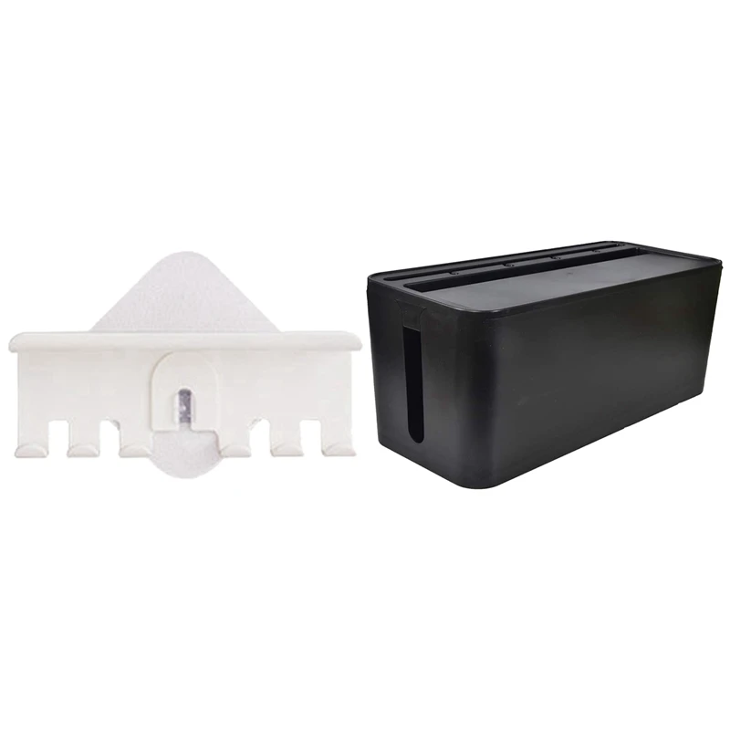 

1 Pcs Toothbrush Holder Wall Mount Magic Family Tooth Brush Set & 1 Pcs Cable Management Box
