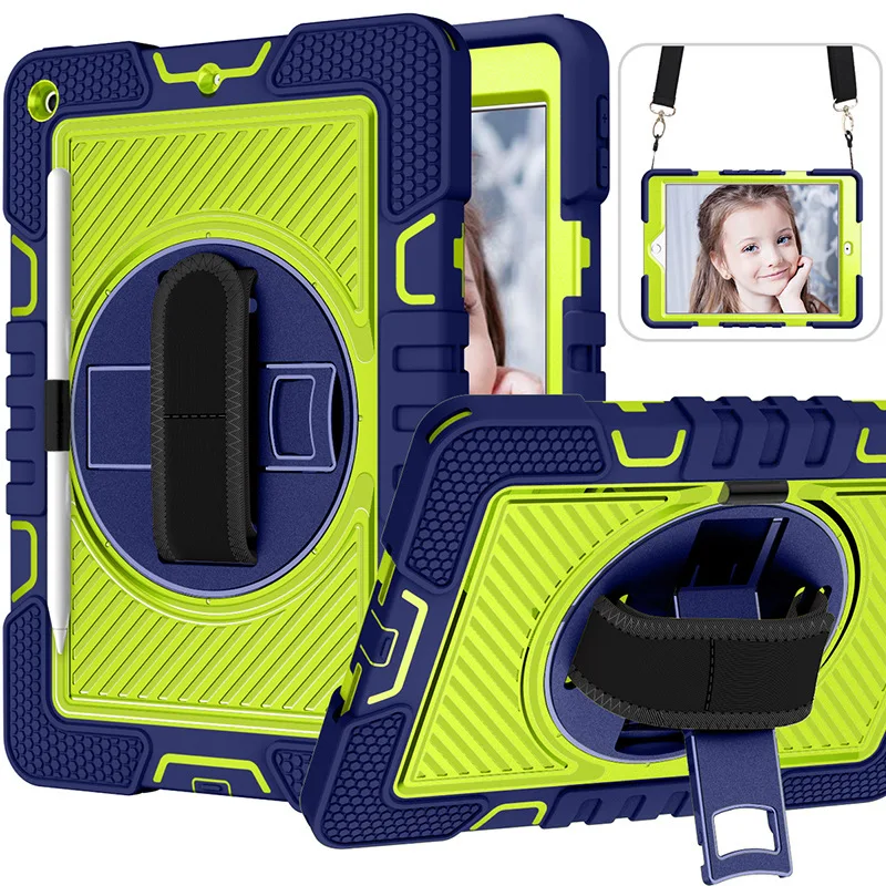 

Rotating Kickstand PC + Silicone Tablet Hybrid Case for iPad 10 9 8 7 Air 4 5 Mini 6 Pro 2022 11 10.9 10.2 9.7 inch Cover Shell